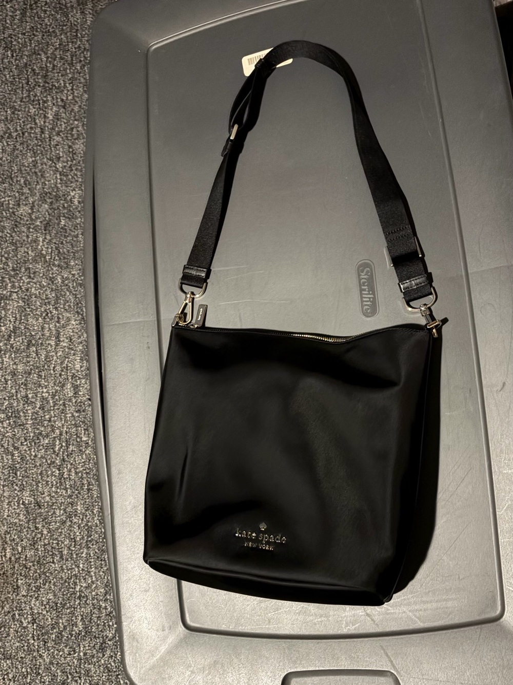 kate spade Black Leather Shoulder Bag with Adjustable Strap